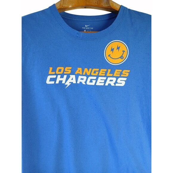 Nike Los Angeles Chargers Blue Graphic Tee Womens XL 100% Cotton Crewneck Bolts - Picture 2 of 9